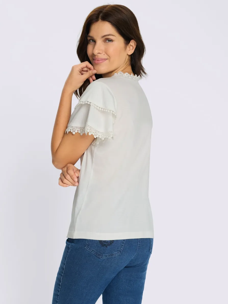 T-shirt en v doubles manches chauve-souris