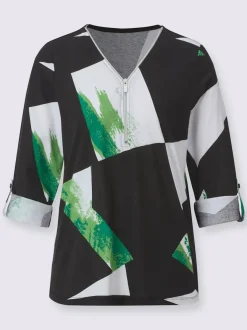 T-shirt en v encolure avec glissière