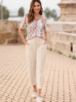 T-shirt en v fronces tendance
