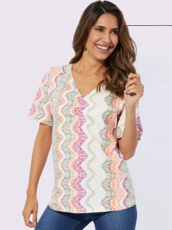 T-shirt en v fronces tendance