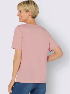 T-shirt en v joli imprimé à l'encolure
