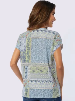 T-shirt en v motif patchwork