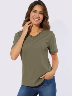 T-shirt en v superbe empiècement en dentelle
