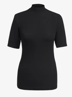 T-shirt femme col montant manches courtes