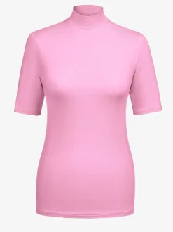 T-shirt femme col montant manches courtes