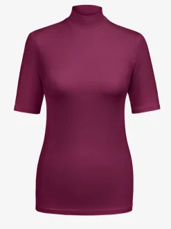 T-shirt femme col montant manches courtes