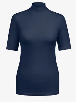 T-shirt femme col montant manches courtes