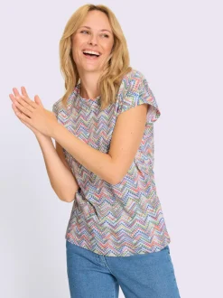 T-shirt imprimé mancherons tendance