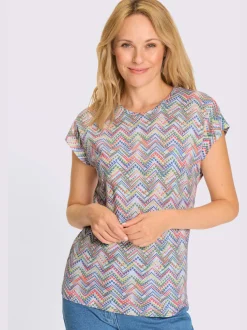 T-shirt imprimé mancherons tendance