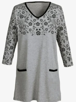 T-shirt long avec poches manches 3/4