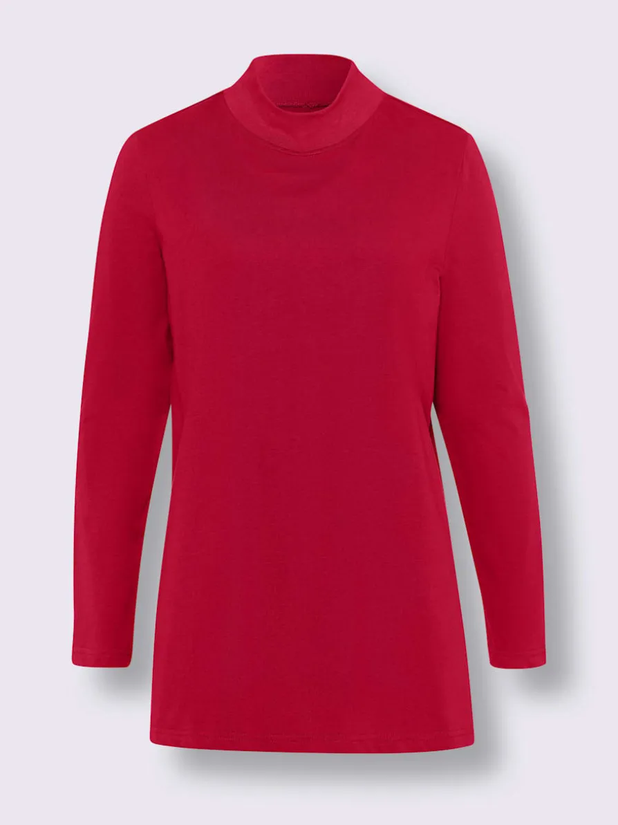 T-shirt long col montant tendance