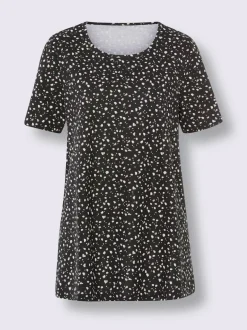 T-shirt long coupe en a affinante