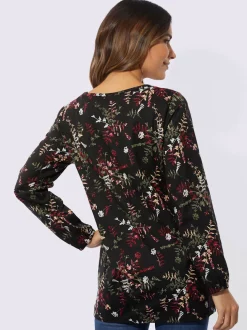 T-shirt long joli motif feuilles