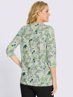 T-shirt long plis affinants à l'encolure