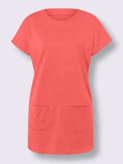 T-shirt long pur coton