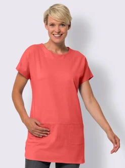 T-shirt long pur coton