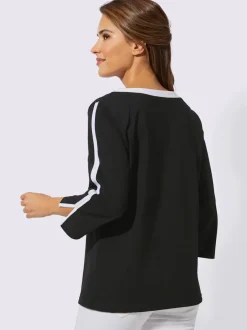T-shirt à manches 3/4 contrastes décoratifs