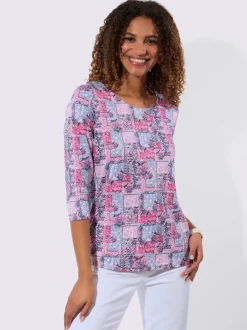 T-shirt à manches 3/4 50% coton et 50% modal