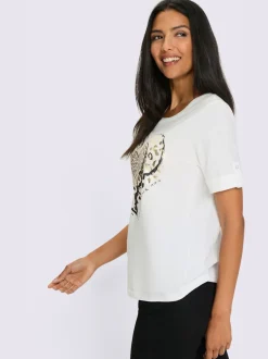 T-shirt à manches courtes avec revers fixé