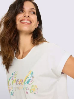 T-shirt à manches courtes avec revers fixé