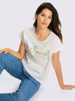 T-shirt à manches courtes avec revers fixé
