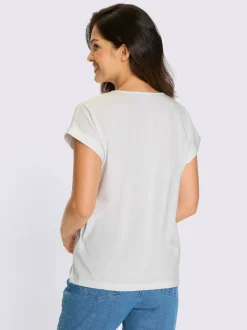T-shirt à manches courtes avec revers fixé