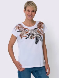 T-shirt à manches courtes coupe décontractée aux épaules