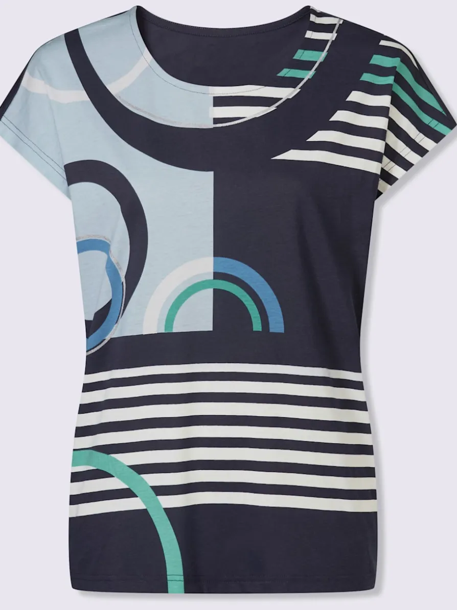 T-shirt à manches courtes coupe décontractée aux épaules