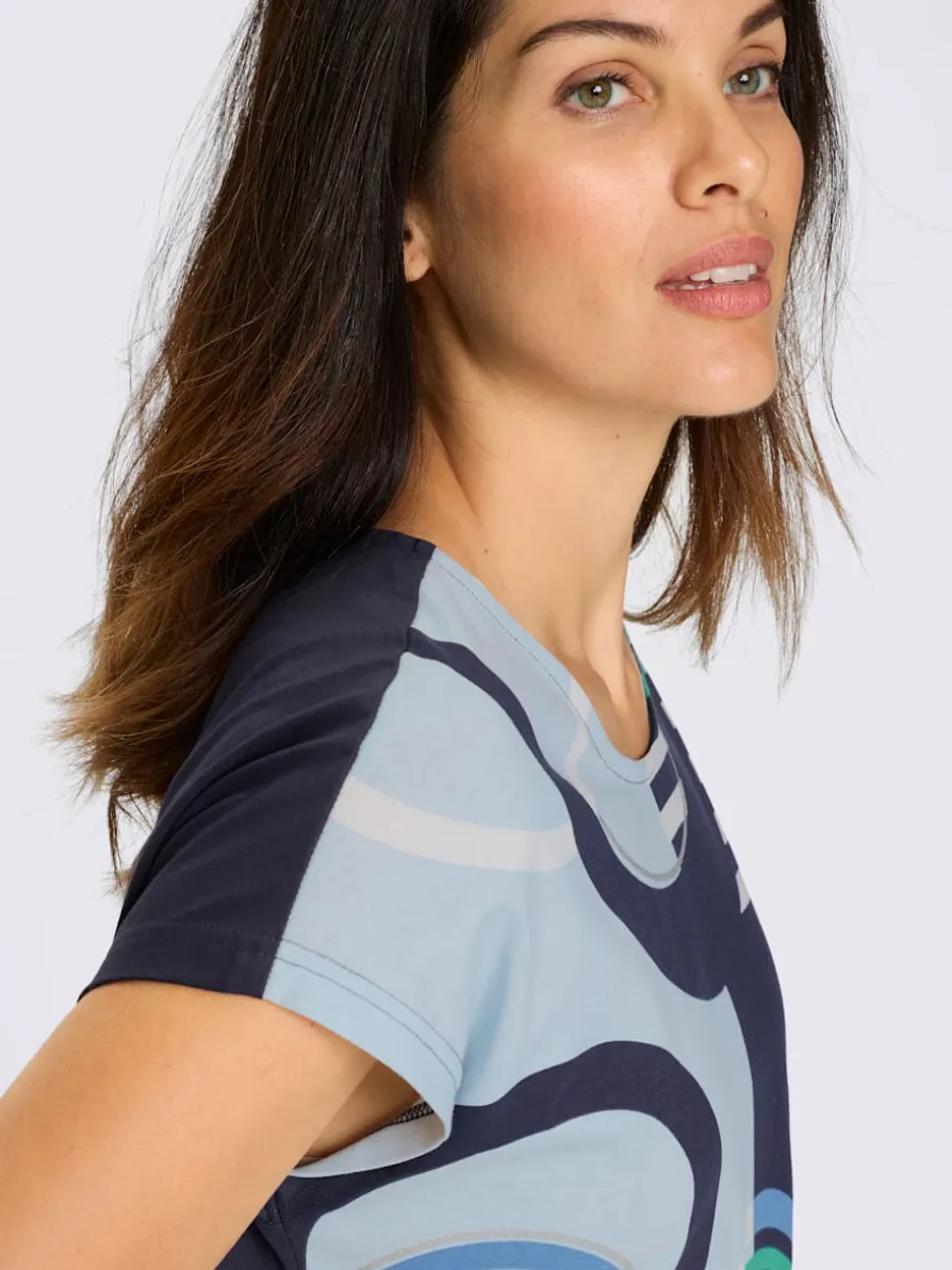 T-shirt à manches courtes coupe décontractée aux épaules