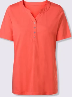 T-shirt à manches courtes encolure arrondie avec petit v