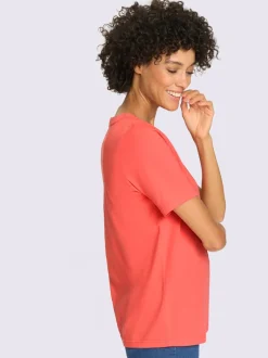 T-shirt à manches courtes encolure arrondie avec petit v