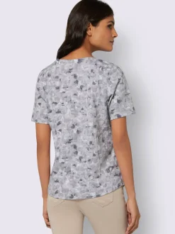 T-shirt à manches courtes encolure arrondie avec petit v
