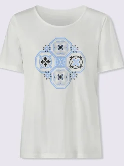T-shirt à manches courtes encolure ronde passepoilée