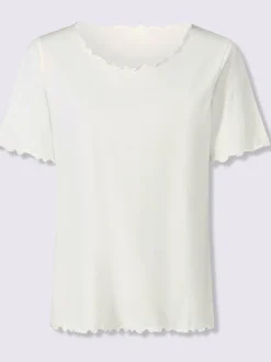 T-shirt à manches courtes finitions ondulées