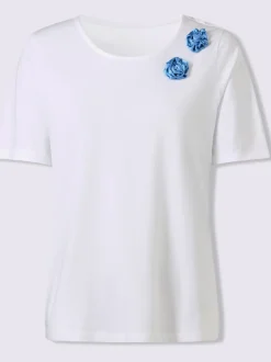 T-shirt à manches courtes fleurs en 3d