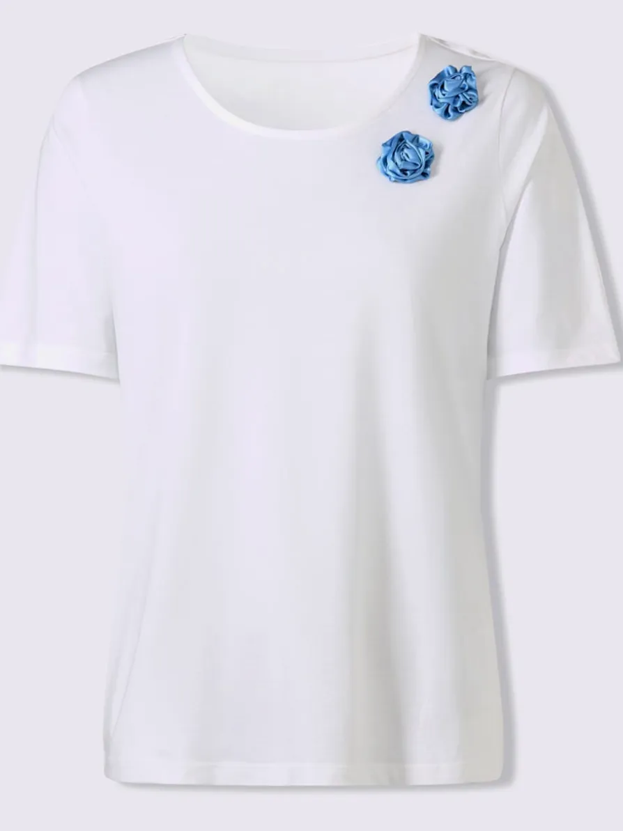 T-shirt à manches courtes fleurs en 3d