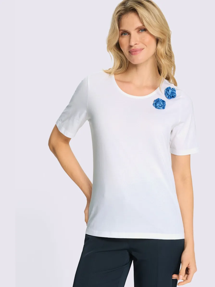 T-shirt à manches courtes fleurs en 3d