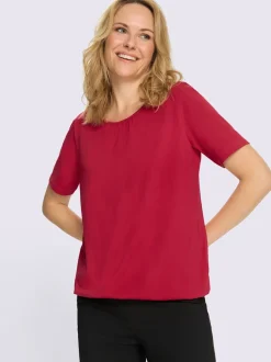 T-shirt à manches courtes fronce légère à l'encolure