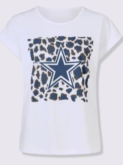T-shirt à manches courtes imprimé brillant