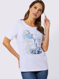 T-shirt à manches courtes imprimé brillant