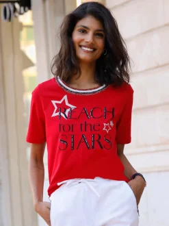 T-shirt à manches courtes imprimé brillant