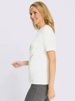 T-shirt à manches courtes imprimé en forme de cœur