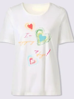 T-shirt à manches courtes imprimé en forme de cœur