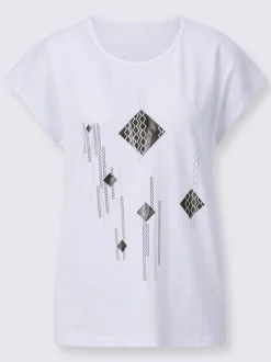 T-shirt à manches courtes imprimé feuille brillant