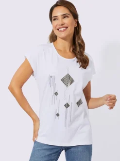 T-shirt à manches courtes imprimé feuille brillant