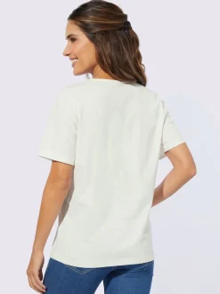 T-shirt à manches courtes imprimé feuille brillant