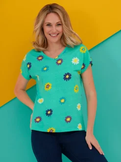 T-shirt à manches courtes imprimé floral