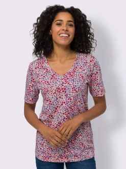 T-shirt à manches courtes imprimé mille-fleurs