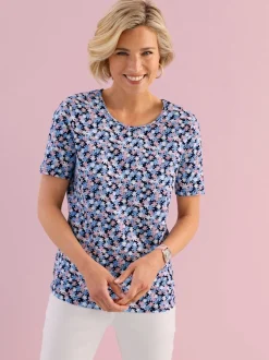 T-shirt à manches courtes imprimé mille-fleurs