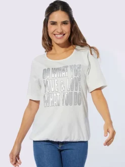 T-shirt à manches courtes imprimé transfert couleur argenté